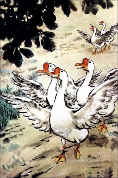 Xu Beihong goose old Chinese Oil Paintings